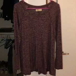 Hollister Maroon/brown long sleeve